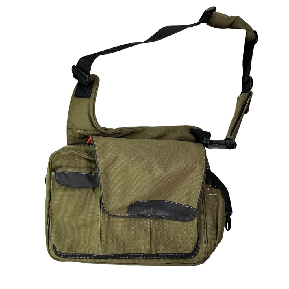 Diaper Dude Messenger Army Green Black Diaper Bag